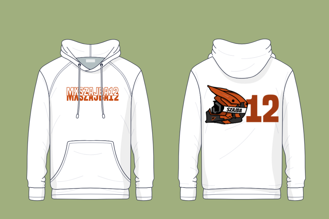 Bluza MxSzajba12 Pomarańczowo-Biała