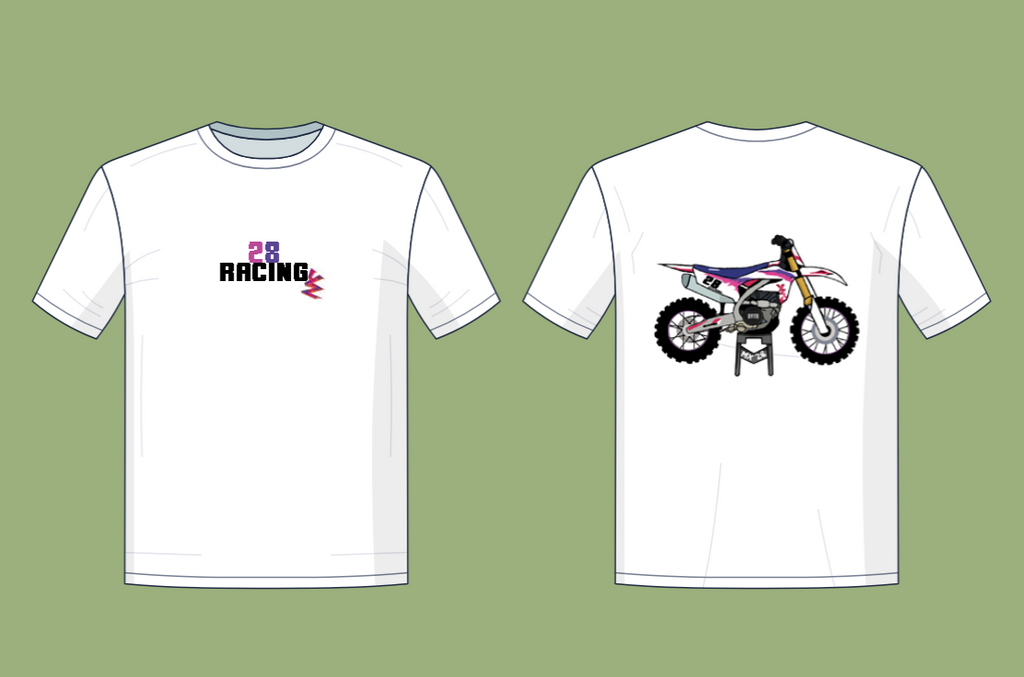 Koszulka 28Racing - yamaha yz 50th Biała