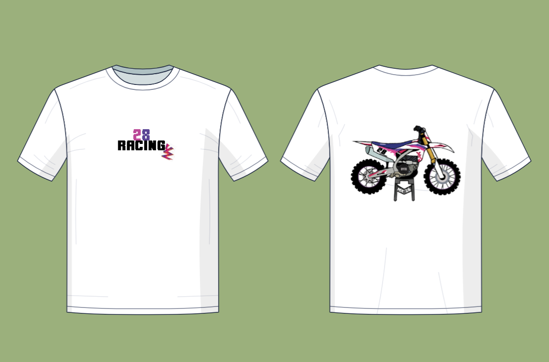 Koszulka 28Racing - yamaha yz 50th Biała